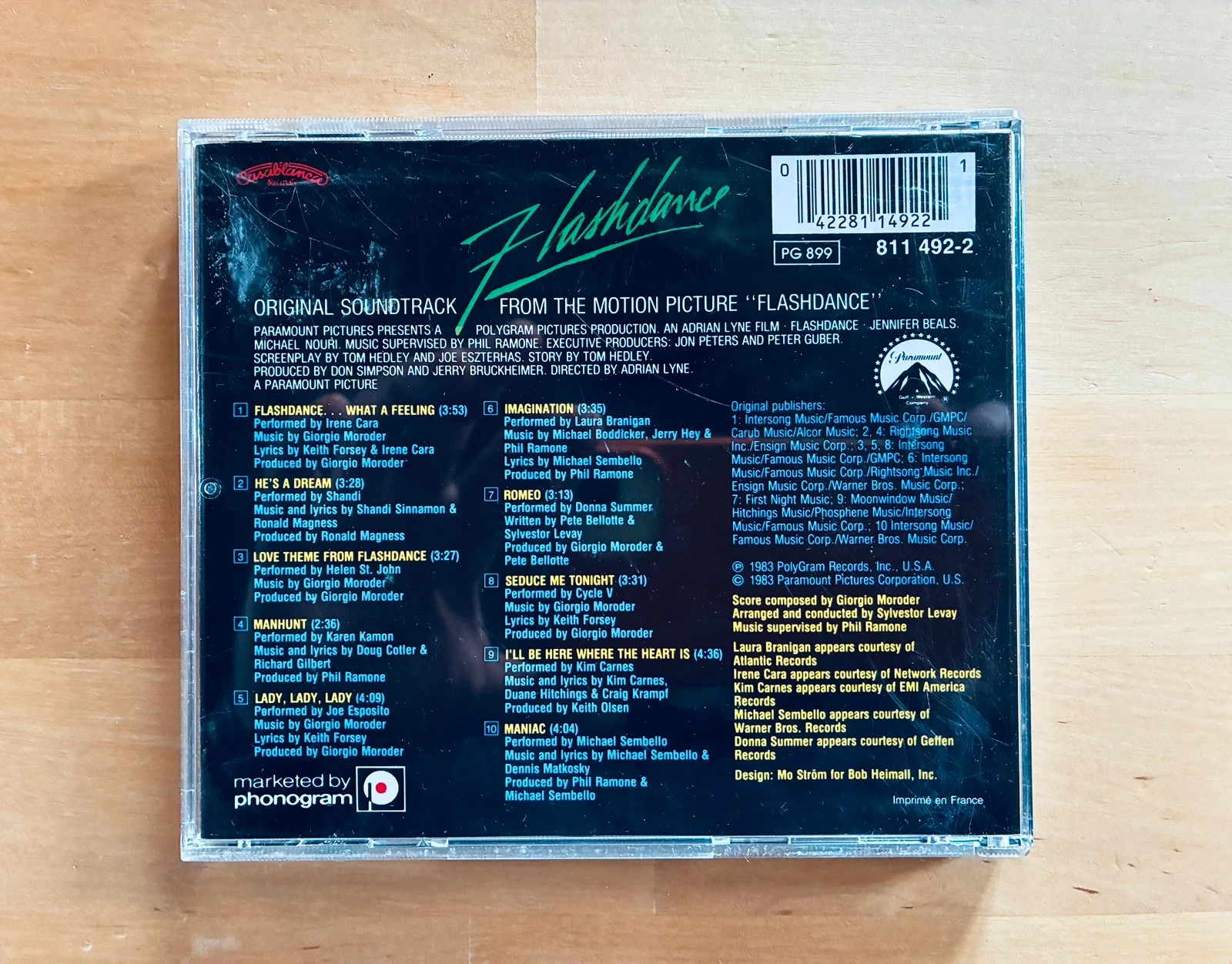 CD OST Flashdance Giorgio Moroder. – photo 2